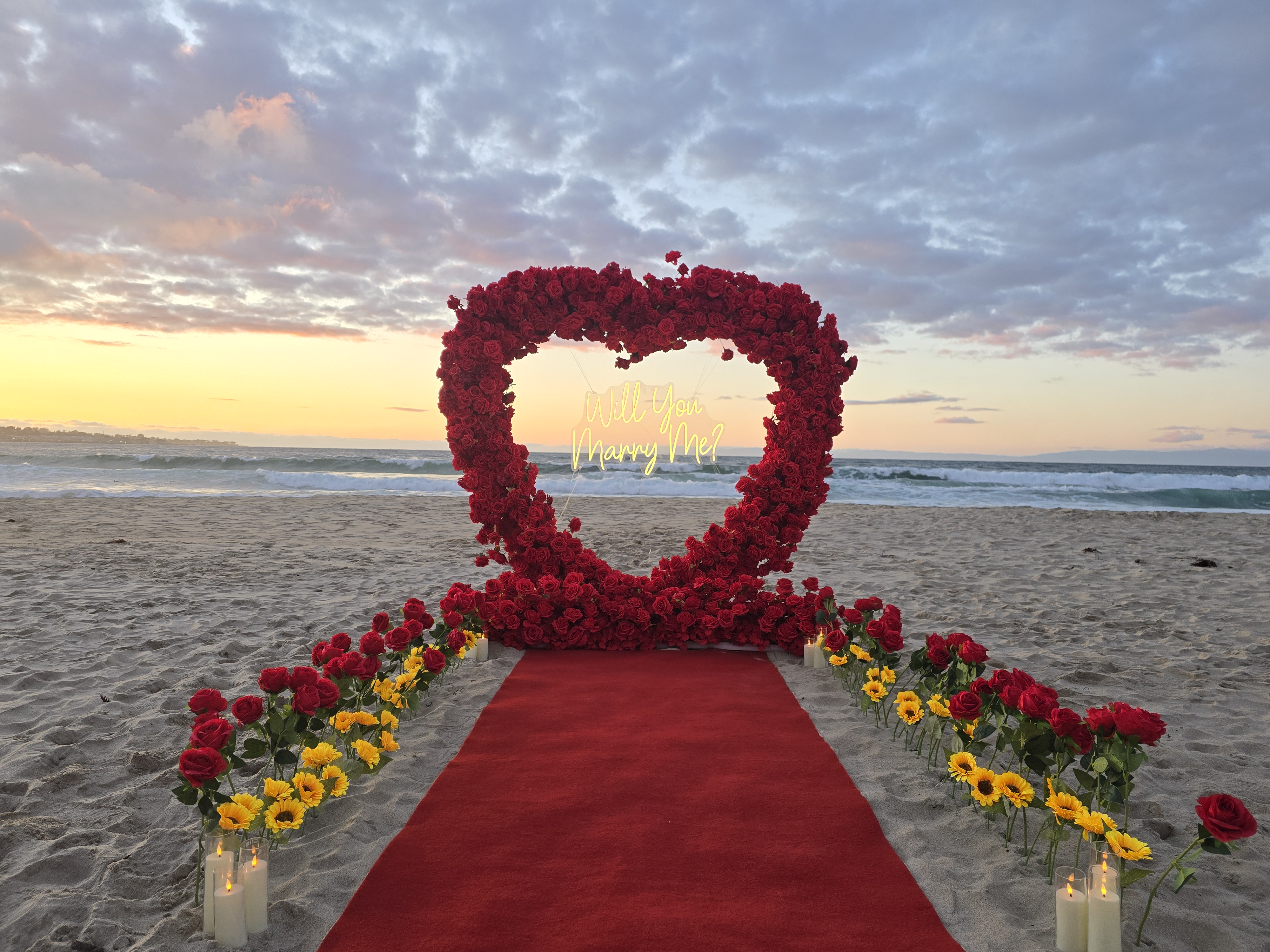 Yellow Themed Sunflower Proposal at Del Monte Beach